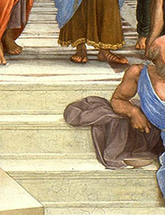 Close-up of Raphael's painting, "The School of Athens"