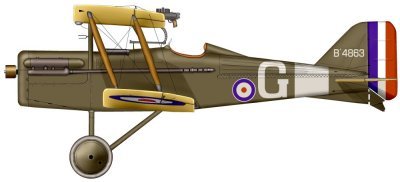 The SE.5a flown by 23-year old British ace, James McCudden. Image courtesy of Wikipedia: http://en.wikipedia.org/wiki/File:Se5McCudden.jpg